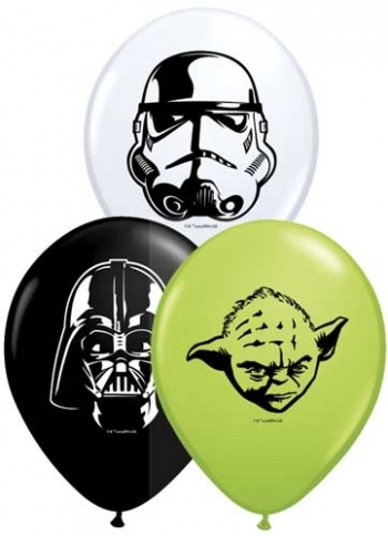 Q   Star Wars Faces - White, Black, Lime QUALATEX