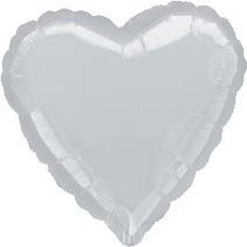 32" Foil Heart Metallic Silver balloon foil balloons