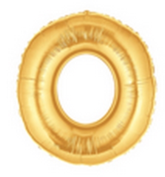 7" Megaloon JR - Number #0 - Gold* Airfill Heat Seal Required balloon foil balloons
