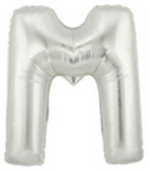 7" Megaloon JR - Letter M - Silver Airfill Heat Seal Required balloon foil balloons