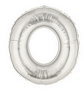 7" Megaloon JR - Letter O - Silver Airfill Heat Seal Required balloon foil balloons