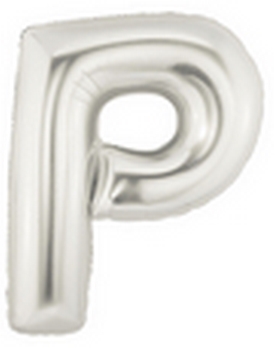 7" Megaloon JR - Letter P - Silver Airfill Heat Seal Required balloon foil balloons