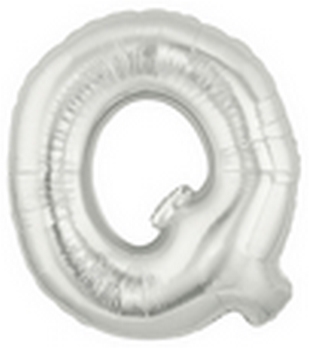 7" Megaloon JR - Letter Q - Silver Airfill Heat Seal Required balloon foil balloons