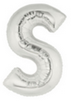 7" Megaloon JR - Letter S - Silver Airfill Heat Seal Required balloon foil balloons
