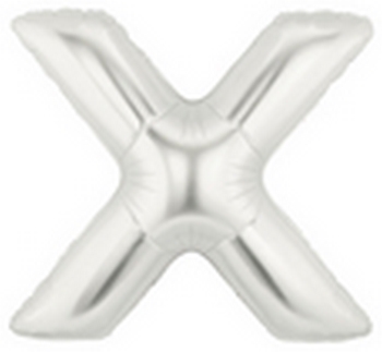 7" Megaloon JR - Letter X - Silver Airfill Heat Seal Required balloon foil balloons