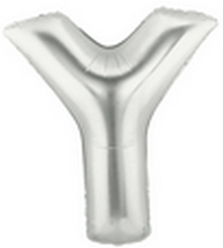 7" Megaloon JR - Letter Y - Silver Airfill Heat Seal Required balloon foil balloons