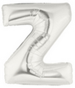 7" Megaloon JR - Letter Z - Silver Airfill Heat Seal Required balloon foil balloons