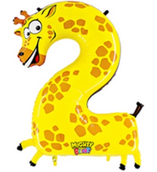 40" Megaloon Zooloon Number 2 Giraffe balloon foil balloons