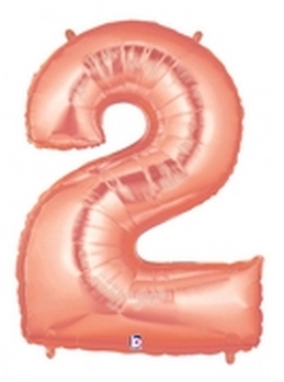 Megaloon - Number #2 - Rose Gold balloon BETALLIC