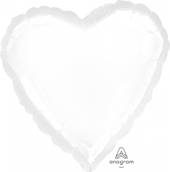 18" Foil Heart - Metallic White balloon foil balloons