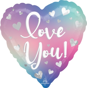 18" Foil Love You Filtered Ombre balloon foil balloons