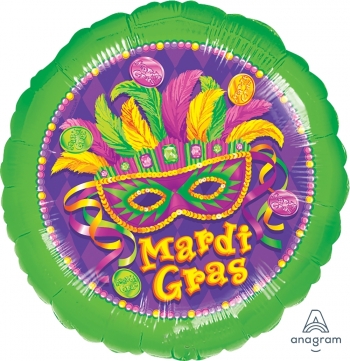 18" Foil - Mardi Gras - Masquerade balloon foil balloons