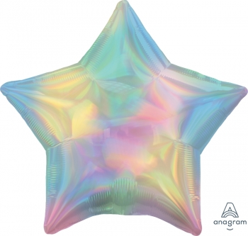 Iridescent Pastel Rainbow Star balloon