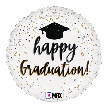 Satin Graduation Confetti balloon BETALLIC