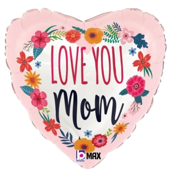 Satin Love You Mom Blossoms Balloon BETALLIC+SEMPERTEX