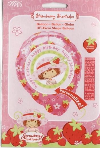 18" Shape Personalized Strawberry Shortcake Happy Birthday Floral balloon foil balloons