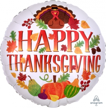 18" Turkey & Seasonal Decor Thanksgiving balloon foil balloons