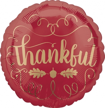 18" VLP Thankful Squiggles Thanksgiving balloon foil balloons