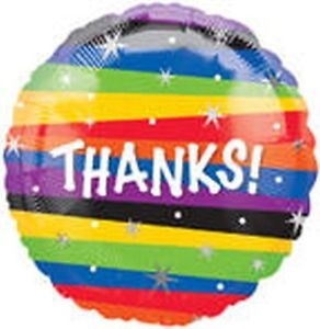 18" VLP Thanks! Stripes balloon foil balloons