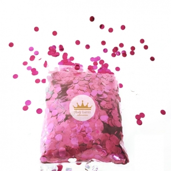 (200gr) 1cm Round Metallic Fuchsia Confetti decorations