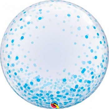 BUBBLE DECO BLUE CONFETTI QUALATEX