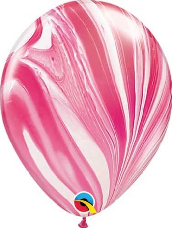 (25) 11" Red & White - Super Agate balloons latex balloons