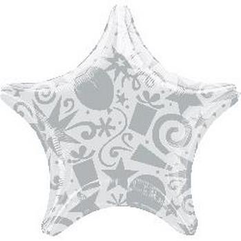 22" Foil Star Festive Silver balloon foil balloons