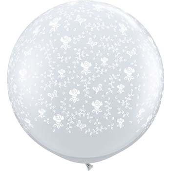 (2) 3ft Flowers Around - Diamond Clear - 36" balloons latex balloons