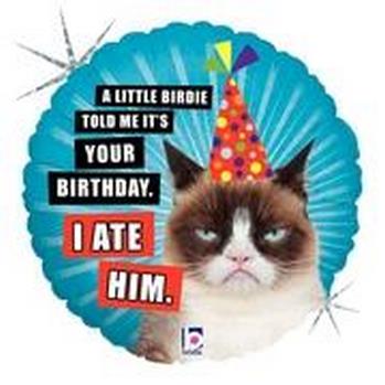 Birthday Grumpy Cat - I Ate Him BETALLIC