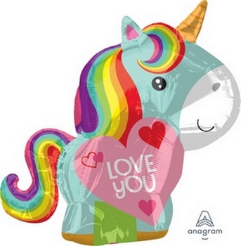 Unicorn Love 17"/43cm w x 21"/53cm balloon foil balloons