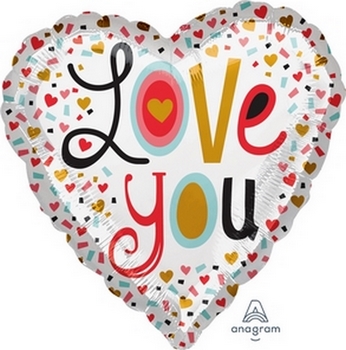 18" Foil - Love You More Confetti balloon foil balloons