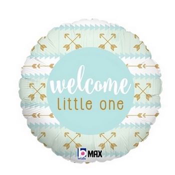 Welcome Little One - Blue balloon BETALLIC