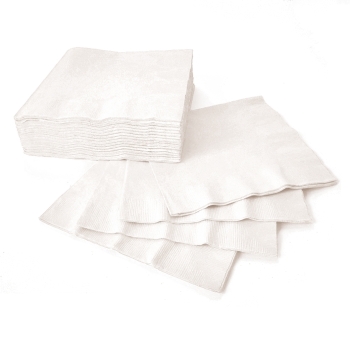 (40) Beverage Napkins - Frosty White tableware