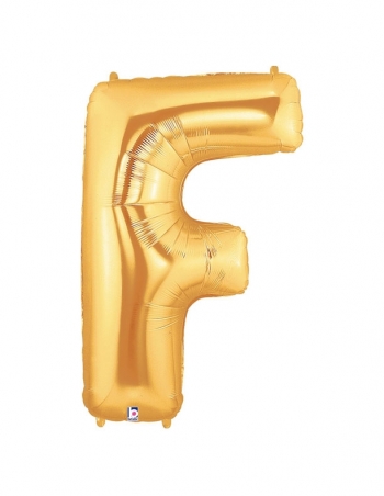 40" Megaloon - Letter F - Gold balloon *POLYBAGGED foil balloons