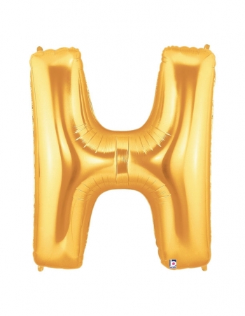 40" Megaloon - Letter H - Gold balloon  foil balloons