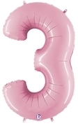 Megaloon Pastel Pink Number 3 balloon BETALLIC