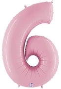 Megaloon Pastel Pink Number 6 balloon BETALLIC