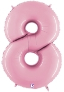 Megaloon Pastel Pink Number 8 balloon BETALLIC