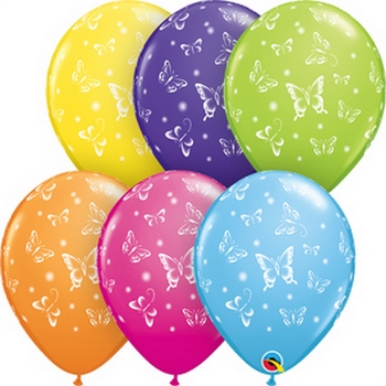 (50) 11" Butteryfly  Ast balloons latex balloons