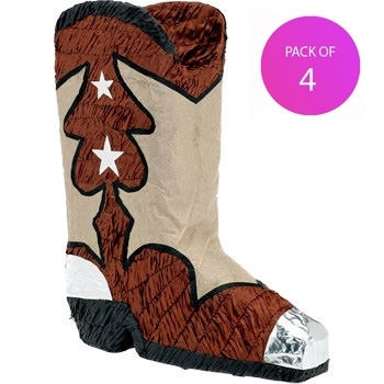 (4) Cowboy Boot Pinata - Pack of 4 party supplies