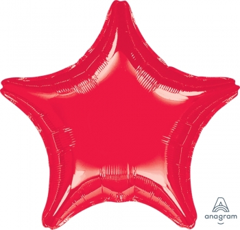 4" Foil Star Metallic Red Airfill Heat Seal Required balloon foil balloons