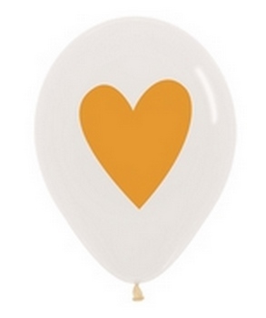 Heart of Gold Crystal Clear Two-Side balloons BETALLIC BETALLATEX