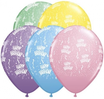 Birthday Around - Pastel Assorted QUALATEX