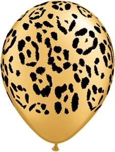 (50) 11" Leopard Spots Gold balloons latex balloons