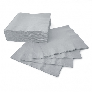 (50) Beverage Napkins - Silver* tableware