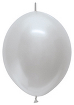 Link-O-Loon Metallic Silver balloons BETALLIC BETALLATEX