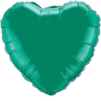 9" Foil Heart - Emerald Green Airfill Heat Seal Required balloon foil balloons