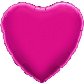 9" Foil Heart - Fuchsia Airfill Heat Seal Required balloon foil balloons