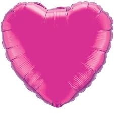 9" Foil Heart - Magenta Airfill Heat Seal Required balloon foil balloons