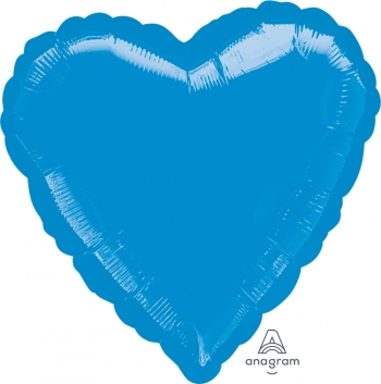 9" Foil Heart - Sapphire Blue Airfill Heat Seal Required balloon foil balloons